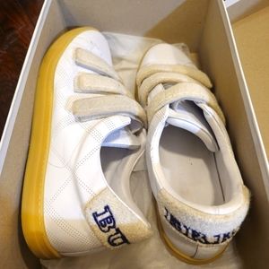 NIB Burberry Men EU 44 UK 10 Bert Strap Logo Low Top Sneakers Leather